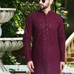 TREEMODA Thread Work Pure Cotton Straight Kurta-picture-21