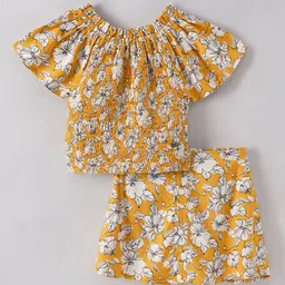 Ed-a-Mamma Girls Printed Pure Cotton Top with Skorts-image-63