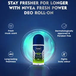Nivea Men Set of 2 Fresh Power Long Lasting Roll On Deodorants - 50 ml Each image 4