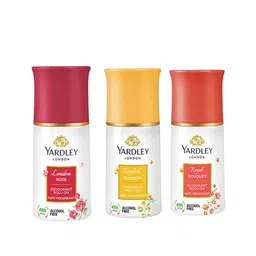 YARDLEY LONDON Women Set of London Rose+English Blossom+Royal Bouquet Deodorant Roll Ons-89