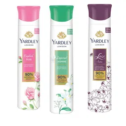 YARDLEY LONDON Women Set Of 3 Deo - Lace Satin+ English Rose+ Imperial Jasmine- 150ml Each-4