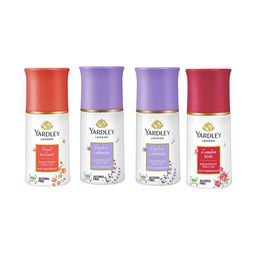 YARDLEY LONDON Set of Royal Bouquet+London Rose+2 English Lavender Deodorant Roll Ons-80