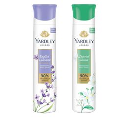 YARDLEY LONDON Set of English Lavender & Imperial Jasmine Deodorant Body Spray-150ml Each-92