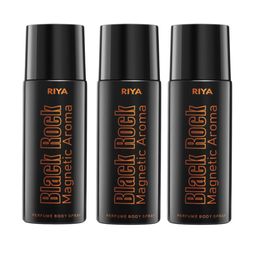 RIYA Set Of 3 Black Rock Magnetic Aroma Deodorants - 150 ml Each-57