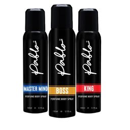 PABLO Set Of 3 Boss-Master Mind-King Perfume No Gas Deodorant Body Spray-150ml & 98gEach-7