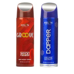 KELYN Men Set of Rock Unlimited Groove & Azure Impact Dapper Body Spray - 200 ml Each-27