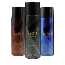 KELYN Men Set of Legend Twister, Storm & Wave Body Spray - 150 ml Each-30