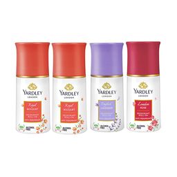 YARDLEY LONDON Women Set of English Lavender+London Rose+2 Royal Bouquet Deodorant Roll On-82