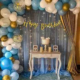 Special You 76 Pcs Blue & White Birthday Decor-image-44