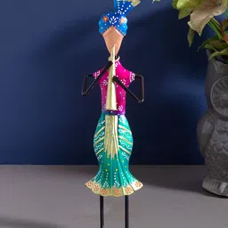 Golden Peacock Pink & Green Handcrafted Figurine Musicians Decorative Showpieces-97