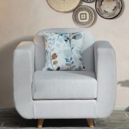 woodsworth from pepperfry Novos Fabric 1 Seater Sofa In Indigo Silver Colour-picture-12