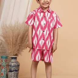 UNBIND Boys Printed Shirt Collar Pure Cotton Clothing Set-image-72