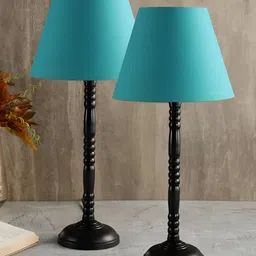 BTR CRAFTS Teal 2 Pieces Table Lamps with Adjustable Cord-27