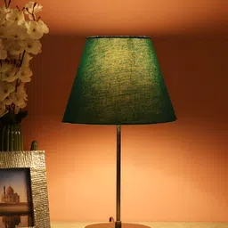 BTR CRAFTS Teal Blue & Black Frustum Shaped Metal Table Lamp & Adjustable Cord-33