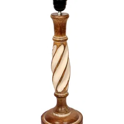 BTR CRAFTS Khaki Wood Frustum Shaped Table Lamp with Adjustable Cord image 5