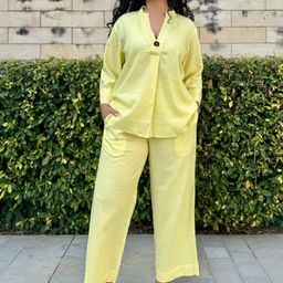 Minimul Neena 100% Linen Co-ord Set-image-2