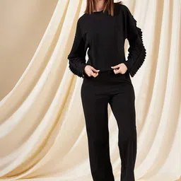 Kibo Round Neck Pleated Frill Top & Trouser-picture-28
