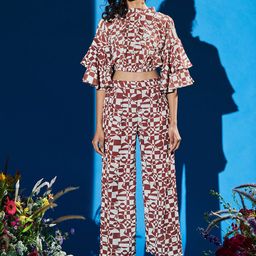 RAISIN Abstract Printed Top With Trouser Co-Ords-20