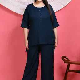 PrettyPlus by Desinoor com Women Teal Tunic with Palazzos-71