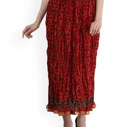 Exotic India Women Printed Pure Cotton A-Line Maxi Skirt-image-33