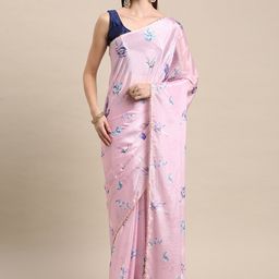 BAPS Floral Beads and Stones Pure Chiffon Saree-image-15