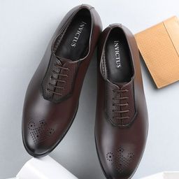 INVICTUS Men Brown Solid Formal Leather Oxfords-image-94