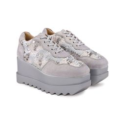 Anaar Women Euphoria Embellished Round Toe Lightweight Textile Heeled Sneakers-48