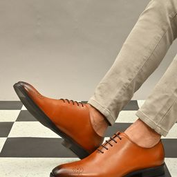 San Frissco Men Tan Solid Genuine Leather Formal Oxfords-image-42