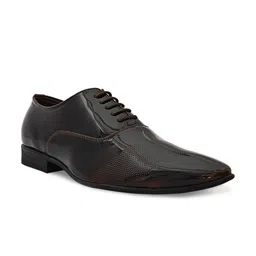 San Frissco Men Maroon Solid Handcrafted Formal Oxfords-picture-10