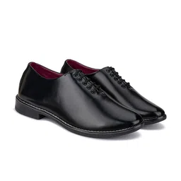 BERSACHE Men Textured Leather Formal Oxfords-image-30