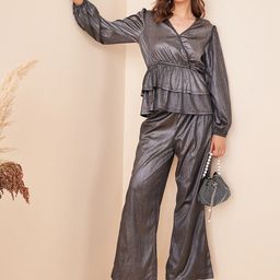 Kibo V-Neck Tiered Top With Trousers-picture-49