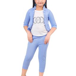 BAESD Girls Printed T-Shirt And Shirt With Capris-29
