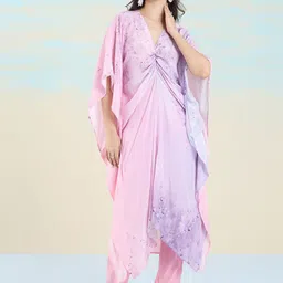 navyasa by liva Canopy Cascade Digital Printed Long Flared Sleeves Top & Trouser-15