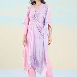 navyasa by liva Canopy Cascade Digital Printed Long Flared Sleeves Top & Trouser image 2