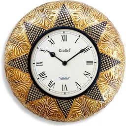 CRAFTEL White & Brown Textured Contemporary Wall Clock-picture-17