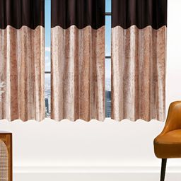 Stella Creations Brown 3 Pieces Floral Room Darkening Window Curtains-image-87