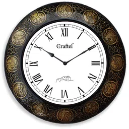 CRAFTEL White & Black Textured Traditional Wall Clock-0