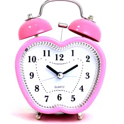 Sigaram Pink & White Heart Shaped Contemporary Alarm Clock-picture-48