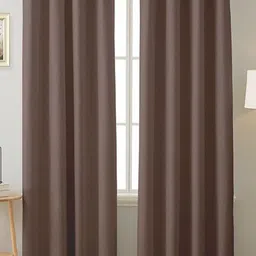 COMFY HOME Brown 2 Pieces Black Out Window Curtains-28