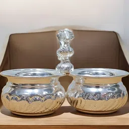 Sigaram Grey Textured Panchwala Kum kum Bharani For Pooja Decore-14