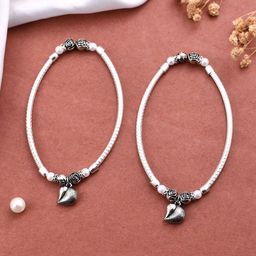 Silvermerc Designs Set Of 2 Silver-Plated Pearls Anklets-image-52