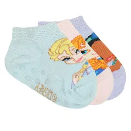 Balenzia x Disney Girls Pack Of 3 Patterned Ankle-Length Socks-27