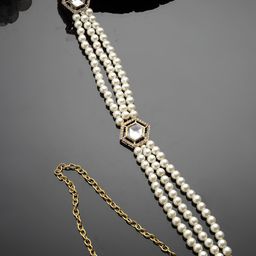 KARATCART Pearl Beaded Polki Kundan Kamarbandh-31