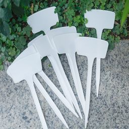 Kuber Industries White 10 Pieces Labels Tag For Plant Garden Accessories-47