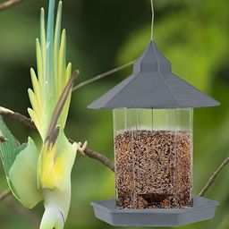 Kuber Industries Grey Bird Feeder Garden Accessories-45