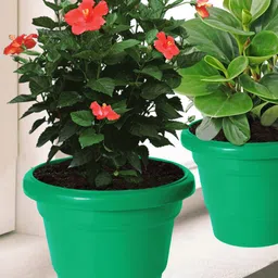 Kuber Industries Green 5 Pieces 2 Layered Planters-82