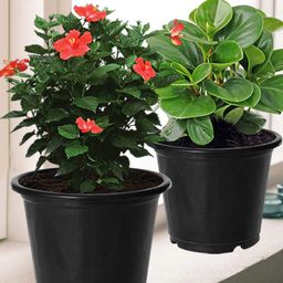 Kuber Industries Black 4 Pieces Durable Planters-52