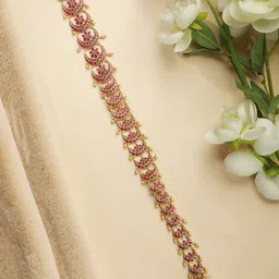 Priyaasi Ruby Emerald Gold Plated Ponytail Holder Hair Accessories-31