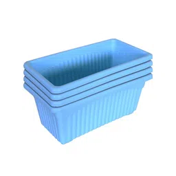 Kuber Industries Pack of 4 Blue Rectangular Jupiter Plastic Planters image 3
