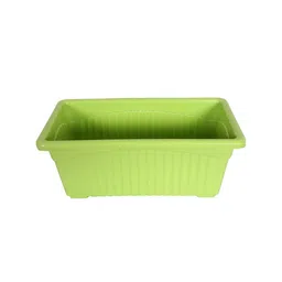 Kuber Industries Set Of 2 Green TexturedRectangular Planter Pot image 2